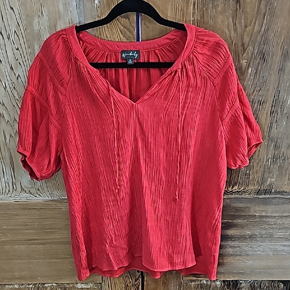 Red Women's Top by Lucky Brand